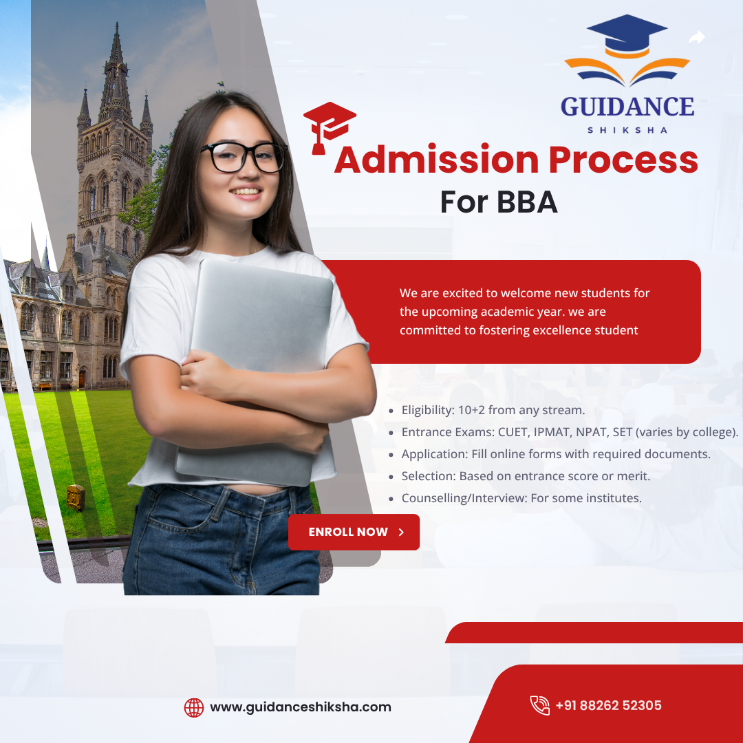 Admission process for BBA:  Eligibility, Exams  and Fees.